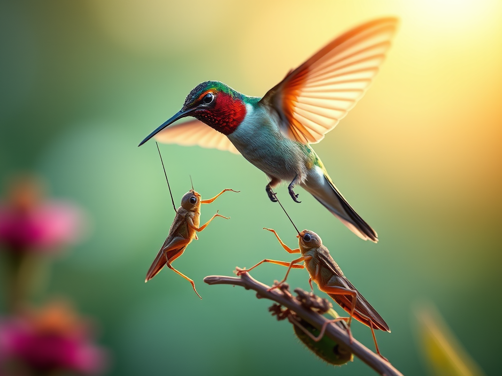 Los colibríes y los&nbsp;grillos